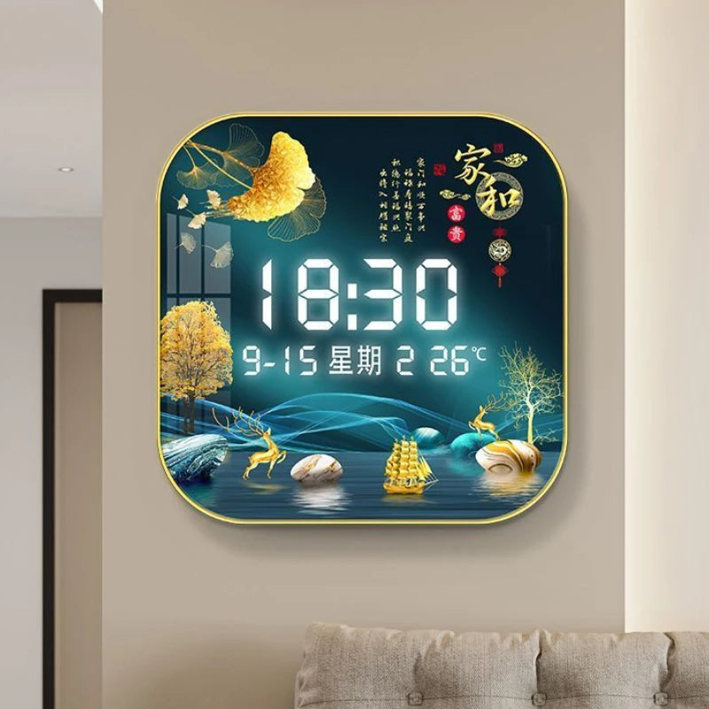 Digital LED Silent Temperature Square Clock