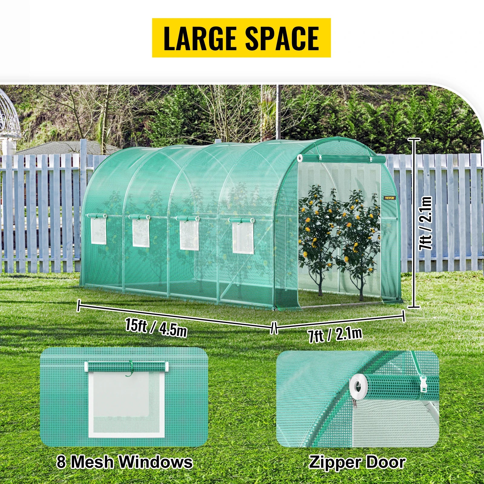 Greenhouse Galvanized Frame & Waterproof Cover