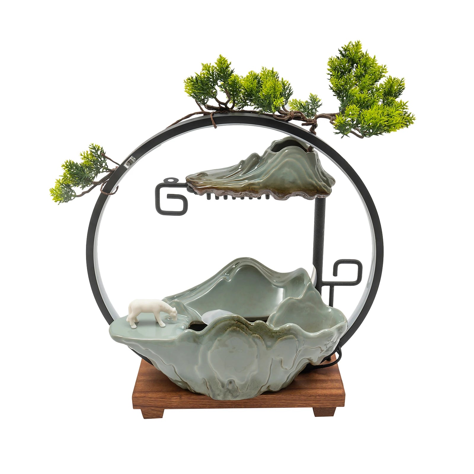 Round LED Fountain Mist Maker Incense Holder