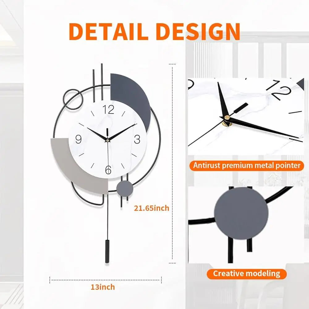 Silent Quartz Wall Clock Pendulum