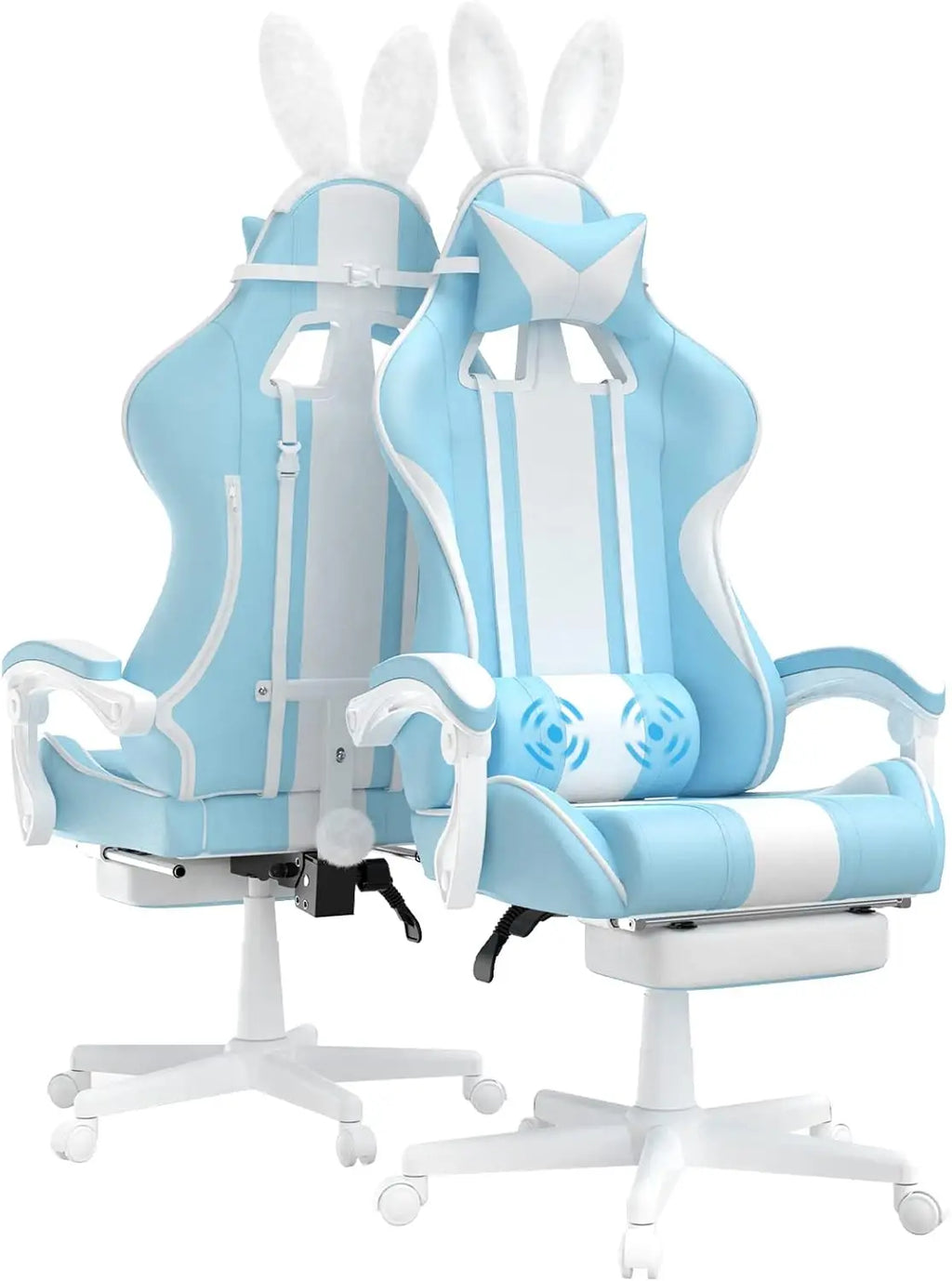 Ergonomic Cute Gamer Chair Footrest Massage