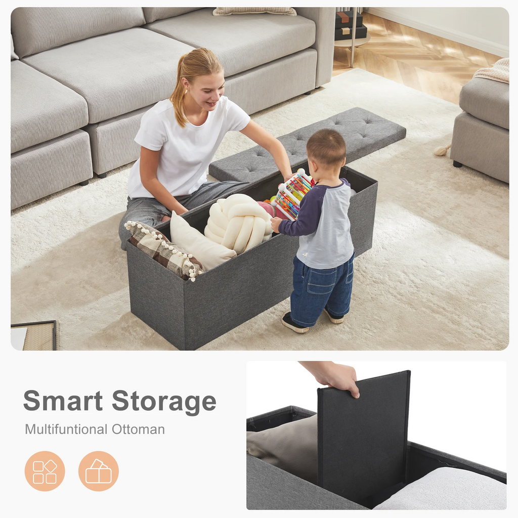 Hidden Storage Footstool Toy Box