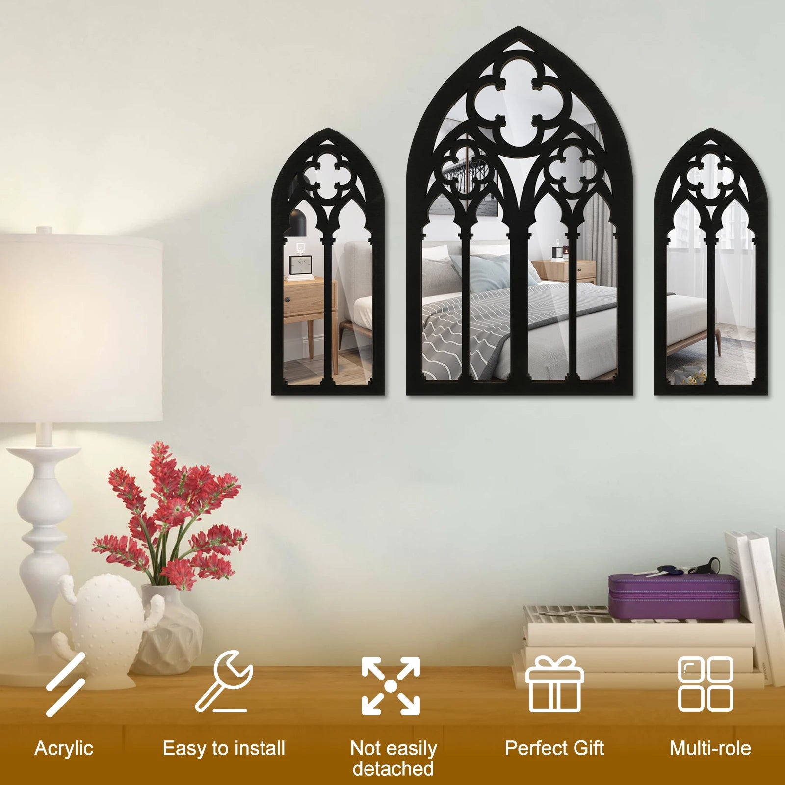 Acrylic Gothic Cathedral Window Mirrors