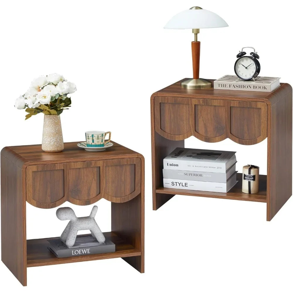 Mid Century Modern Farmhouse Wood Nightstand