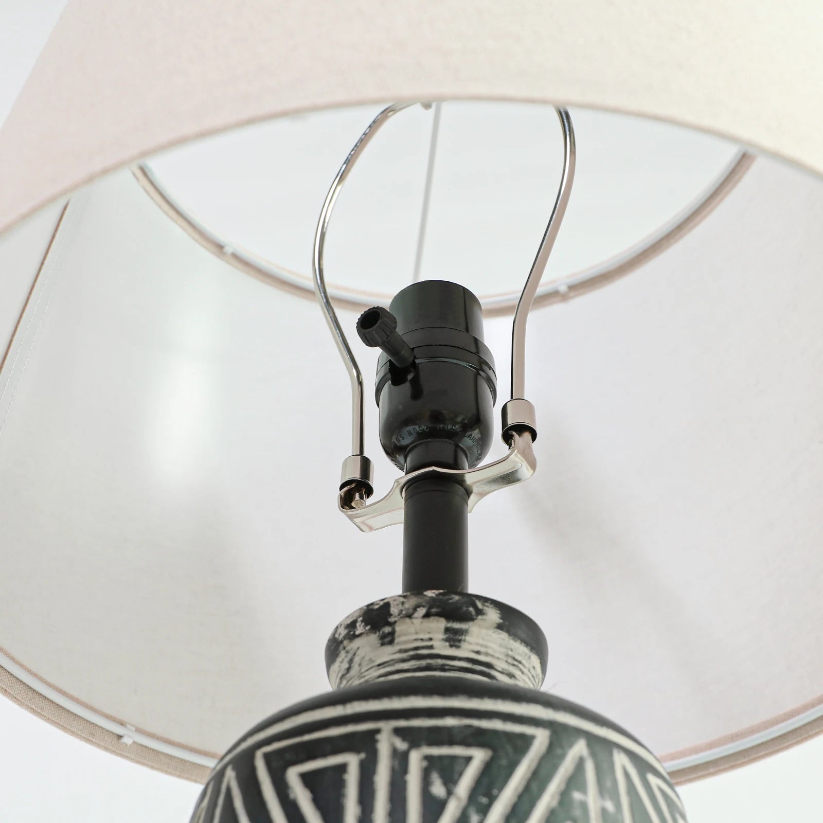 Carved Geometric Ceramic Table Lamps