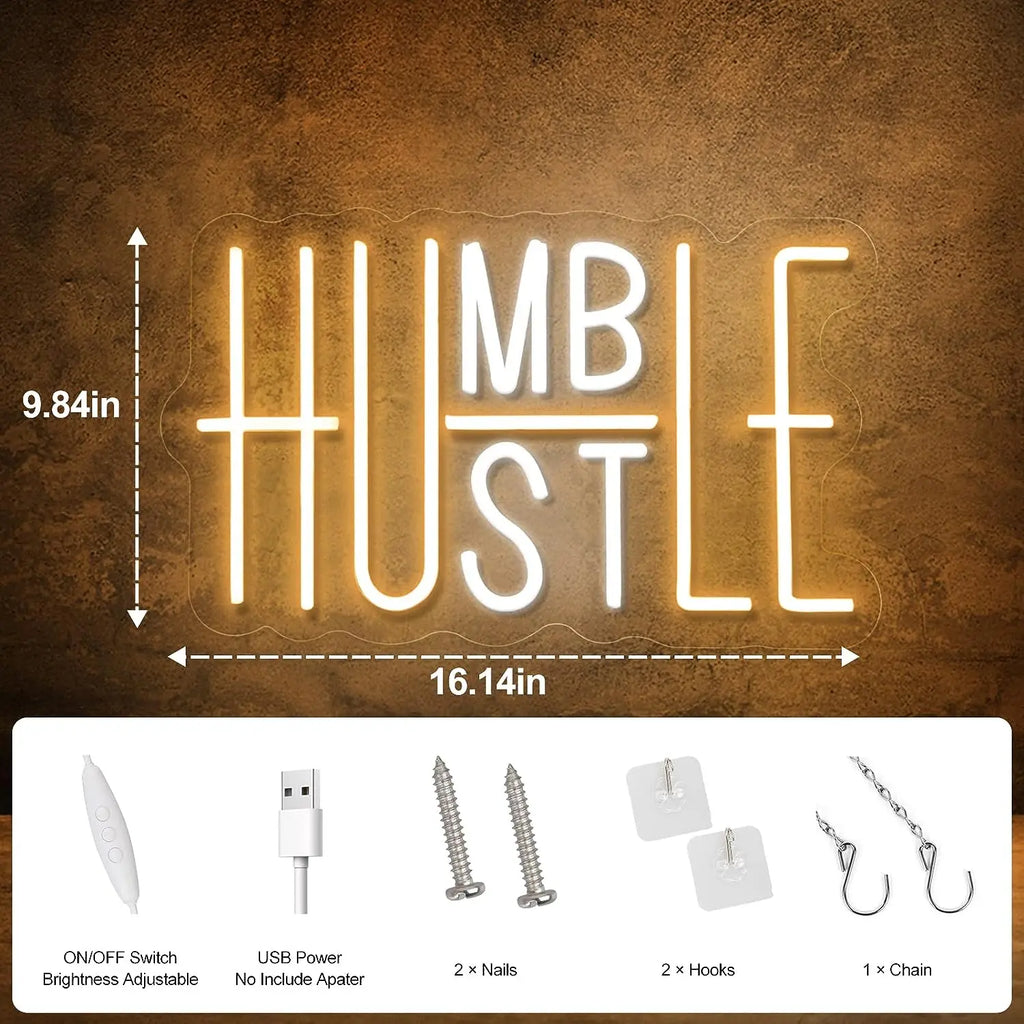 Hustle/Humble LED Neon Sign