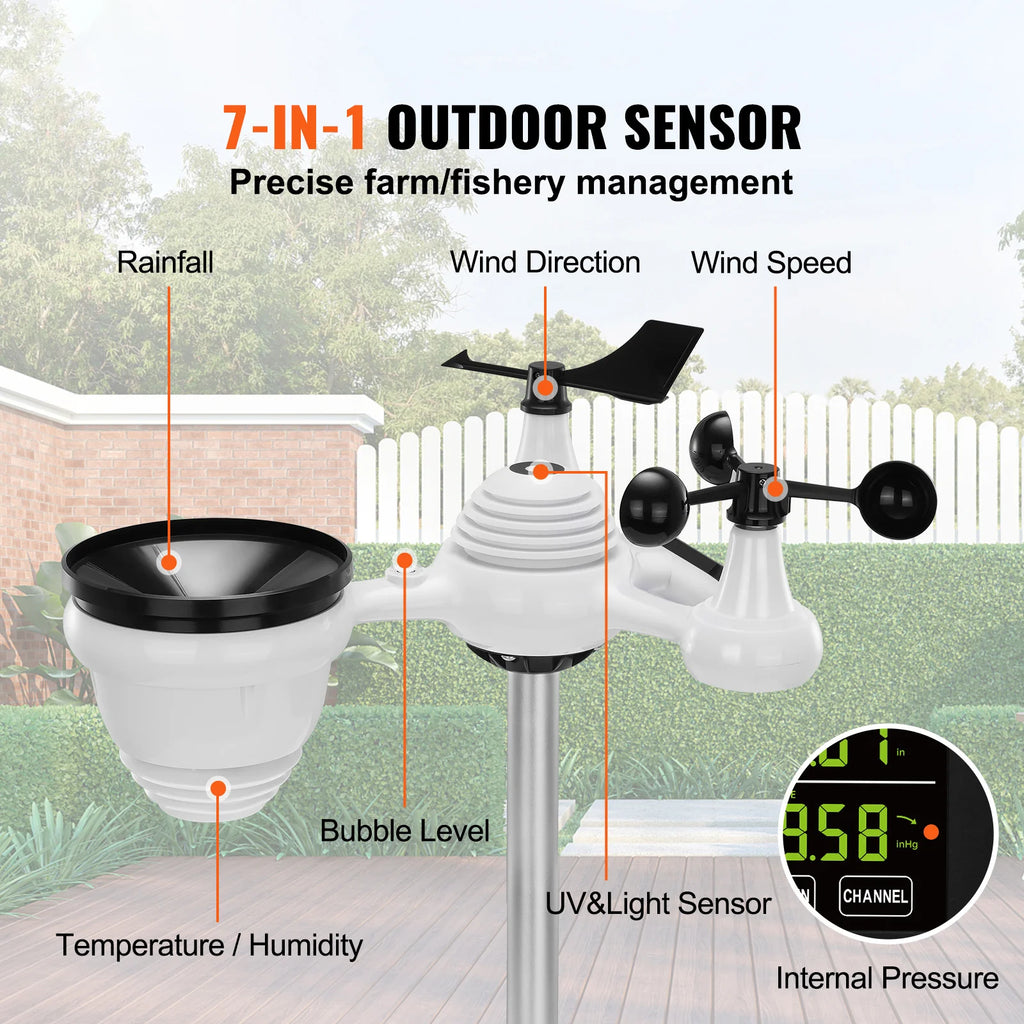 Wireless Weather Station 7.5in Large Color Display
