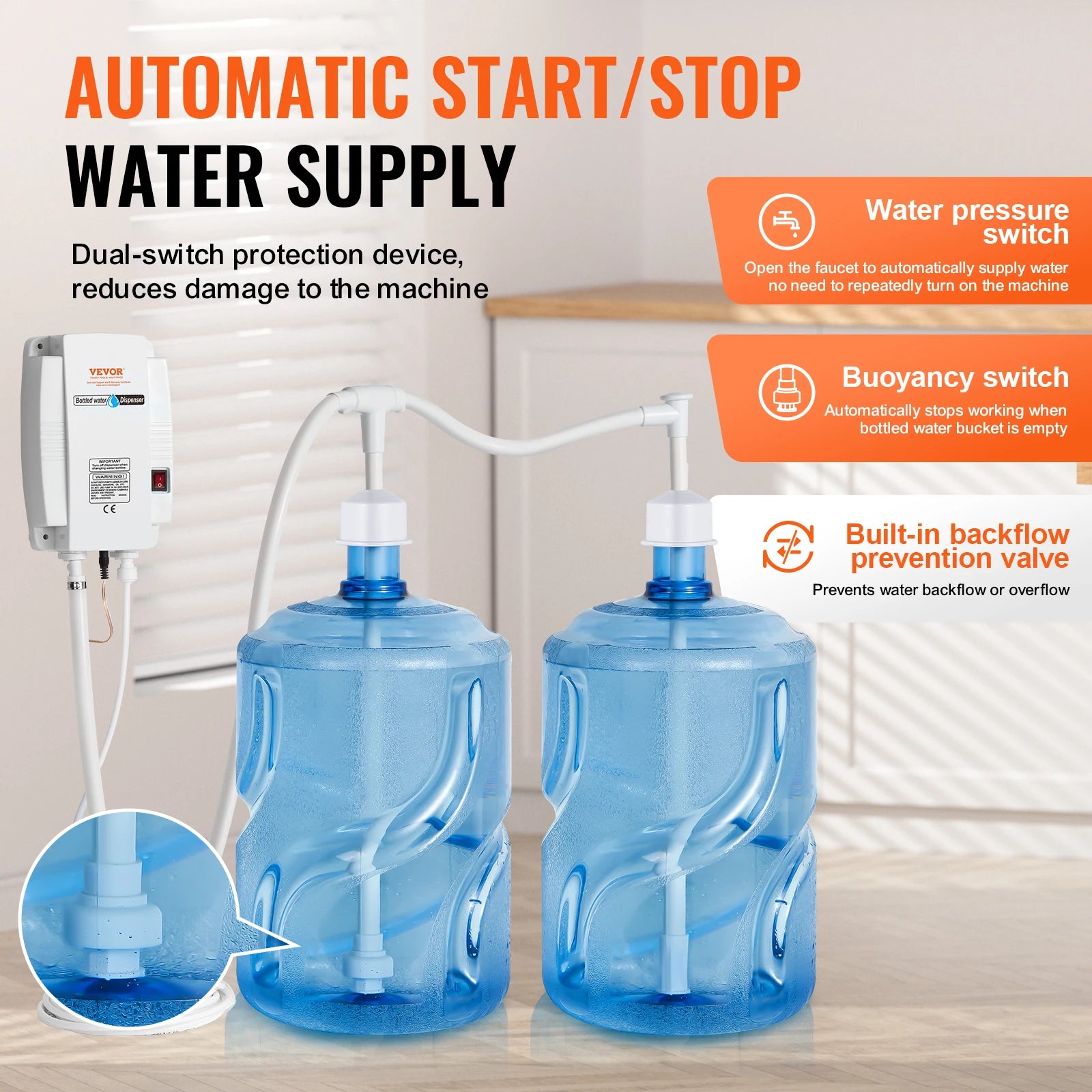 Auto Electric Water Dispenser Double-Pipe Pump
