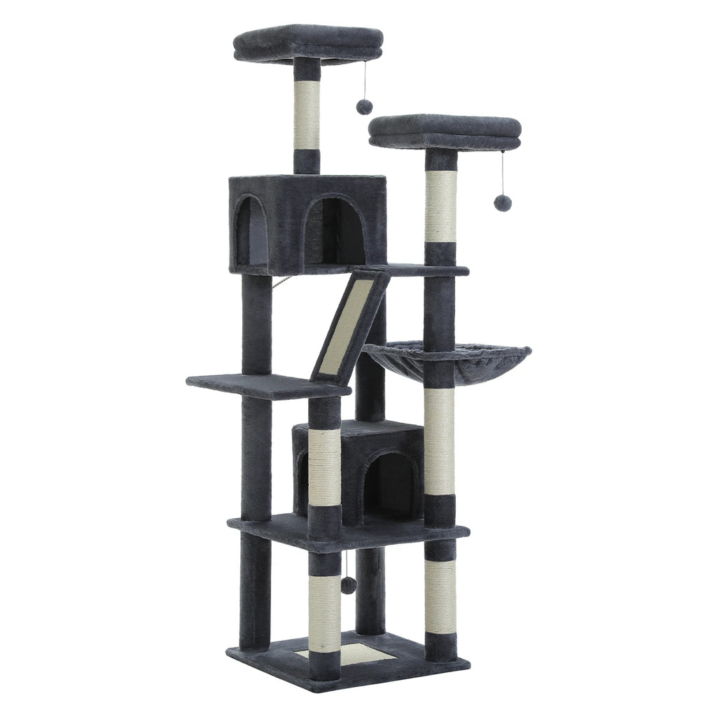 Tall Plush Cat Tower Multi-Level