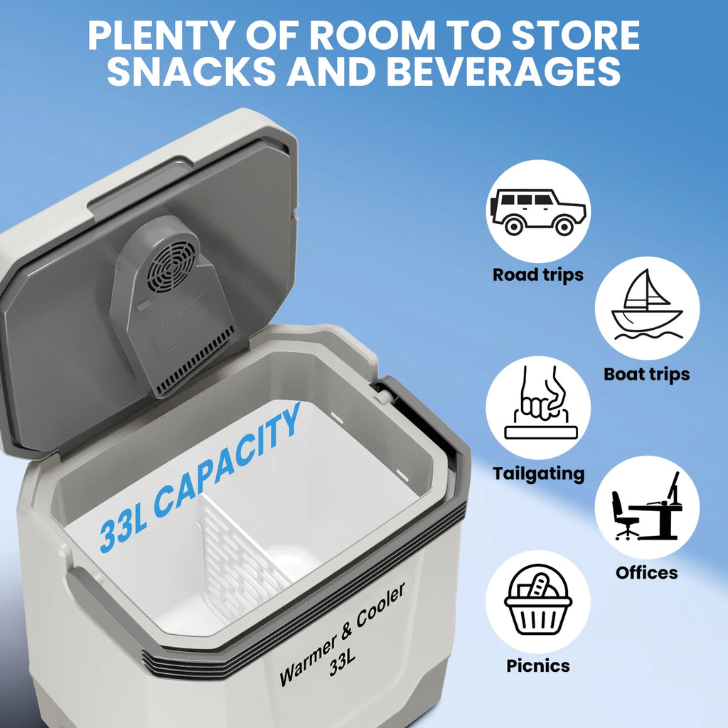 33 L Portable Electric Cooler Warmer Automatic AC/DC