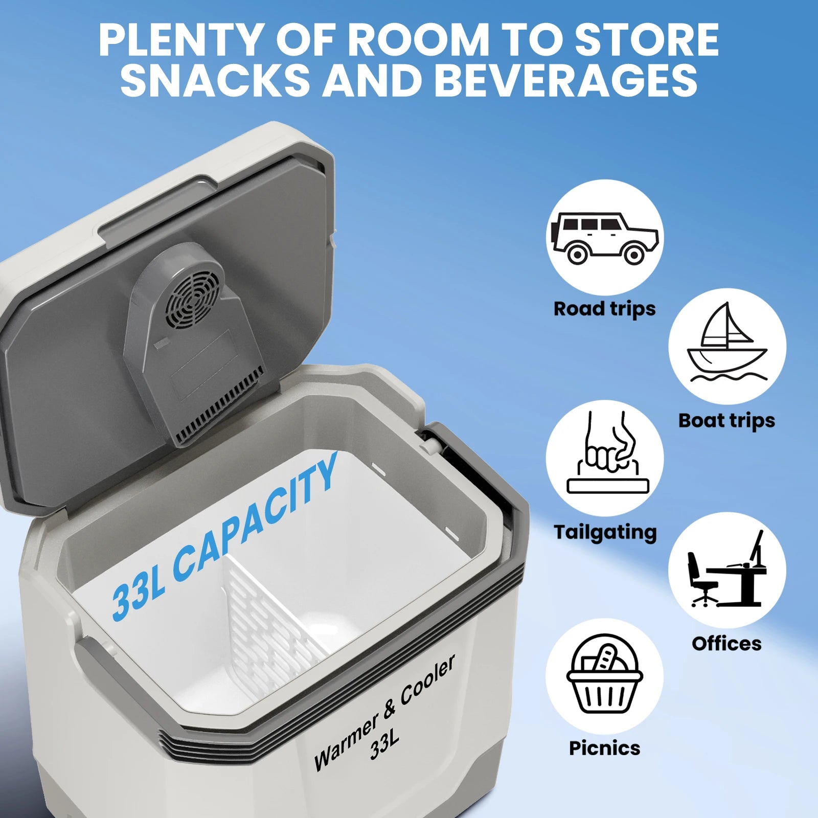 33 L Portable Electric Cooler Warmer Automatic AC/DC