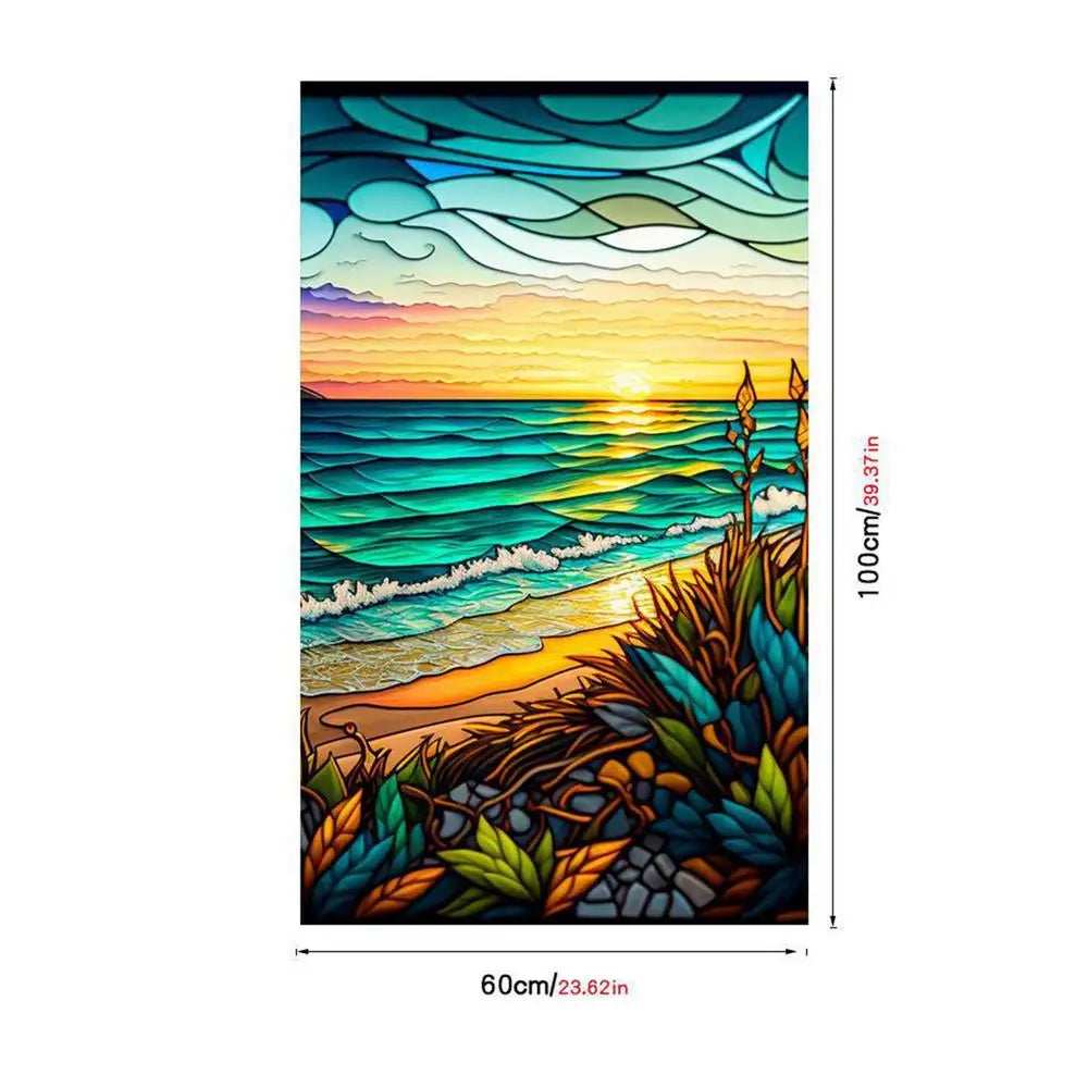 Colorful Static Cling Glass Window Privacy Film