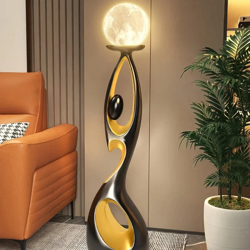 Night Glow Resin Sculpture LED Floor Lamp