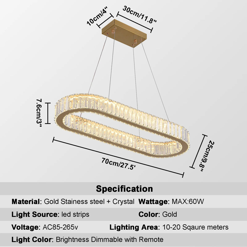 Luxury Crystal Oval Design Led Chandelier