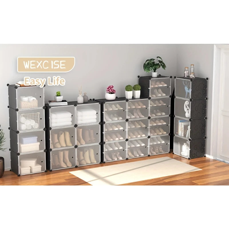 Space-saving Tower Shoe Rack 12-tier 36-grid