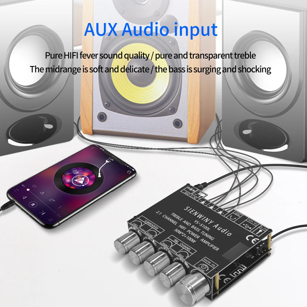 Audio Stereo Subwoofer Bluetooth Amplifier