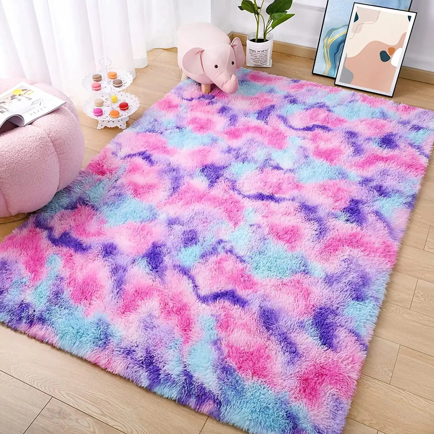 Super Soft Plush Tie Dye Velvet Rugs
