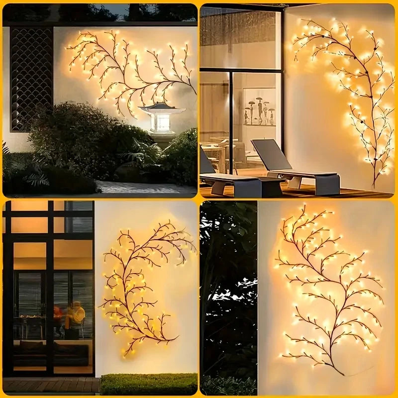 1pcs Solar Willow Vine Light 72/96 LED 8 Modes Waterproof Courtyard Decorative Lights for Outdoor Gardens Holiday Weddings