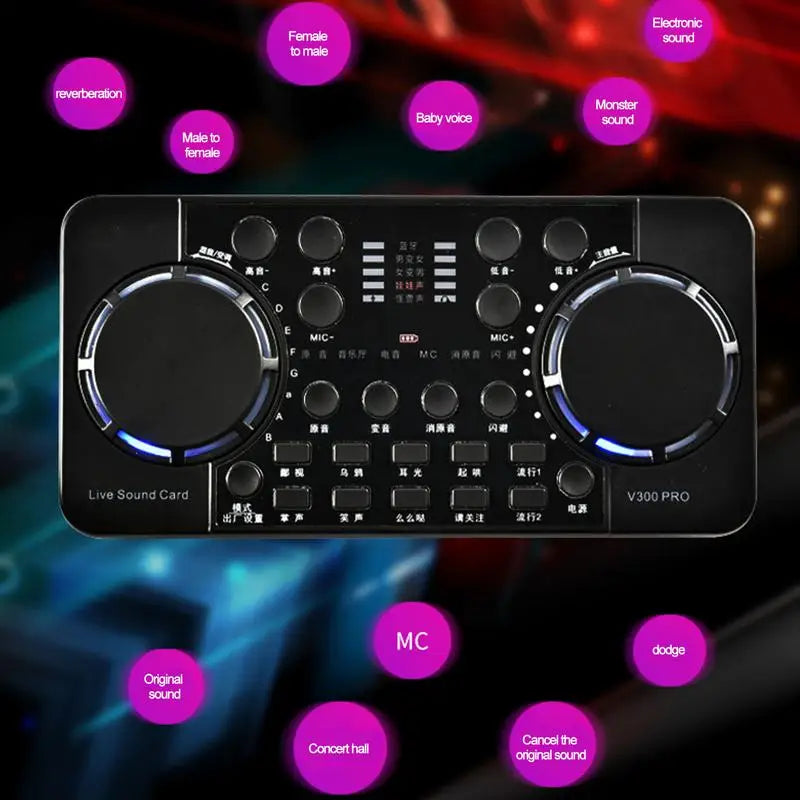 V300 Live Streaming Audio Interface Mixer