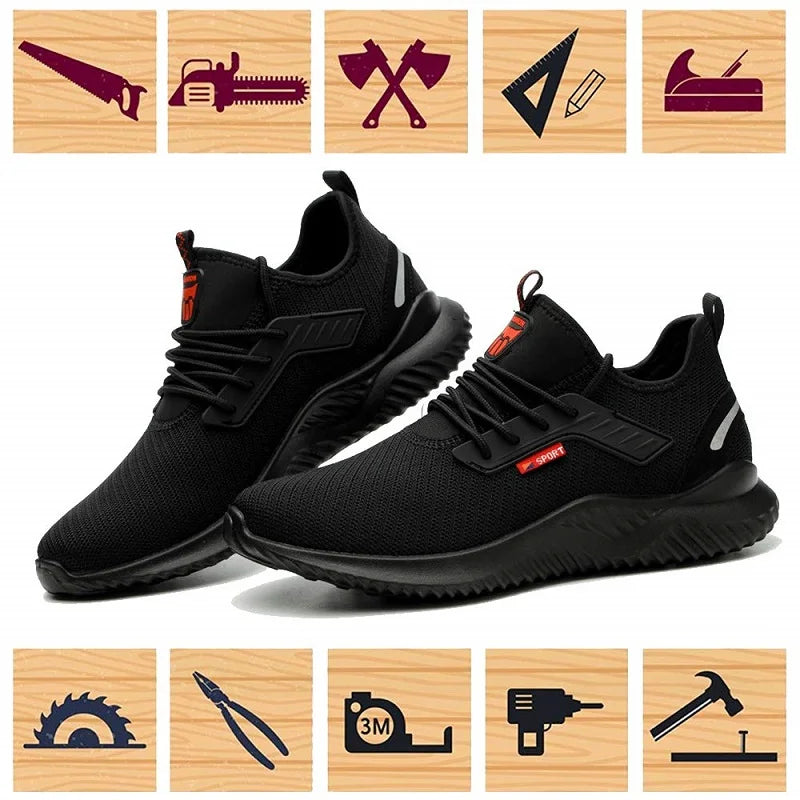 Puncture Proof Men Indestructible Safety Boots Breathable Work Sneakers