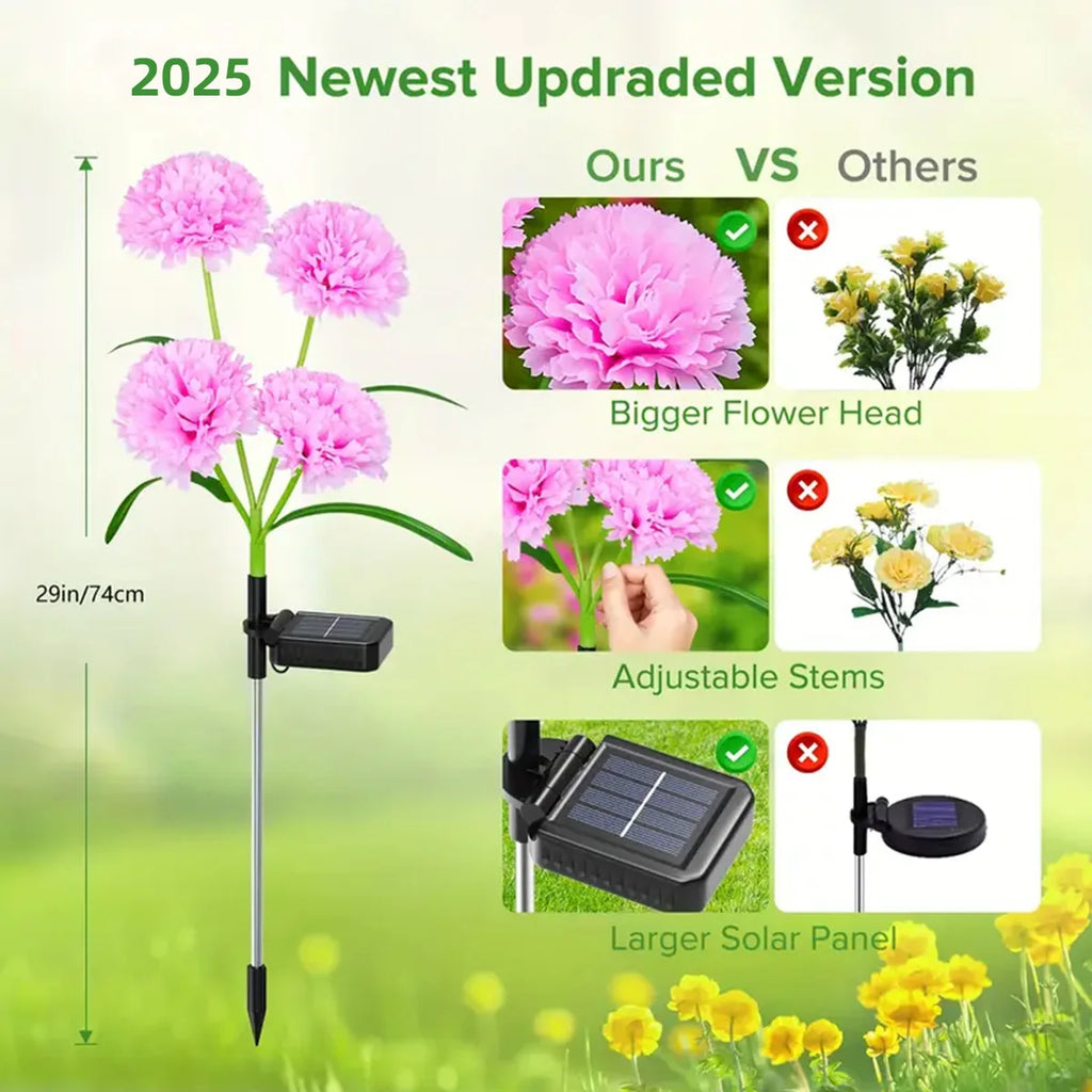 4Pack Solar Flower Lights Larger More Realistic