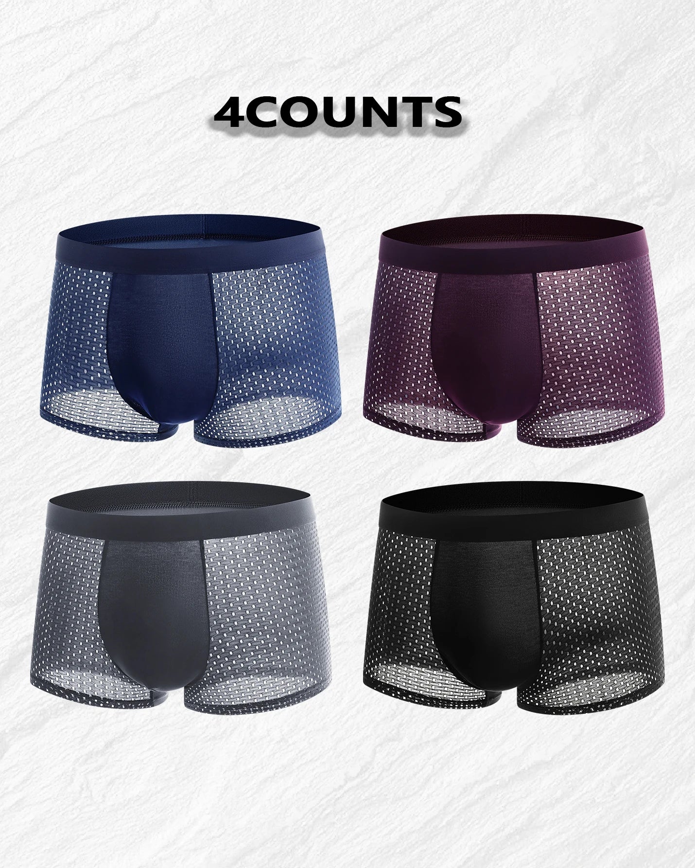 4 Ice Silk Pouch Breathable Boxer Shorts