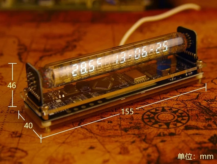 Vacuum Tube Digital Tabletop Glow Clock