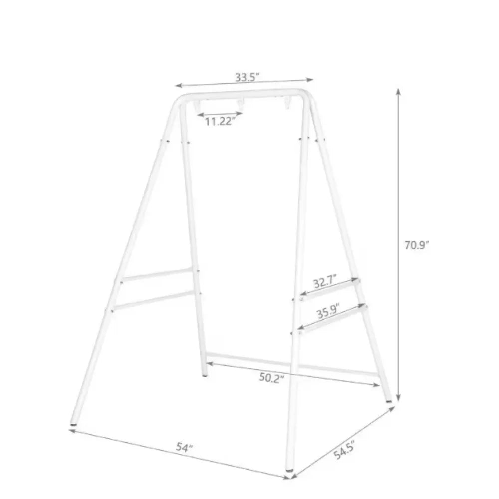 5.9 ft. Metal Hammock Stand White Hanging Chair