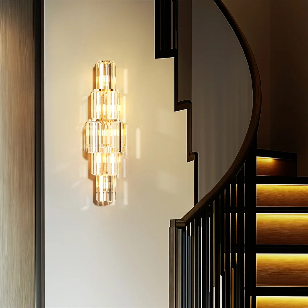 Modern 3-Layer Wall Crystal Sconce