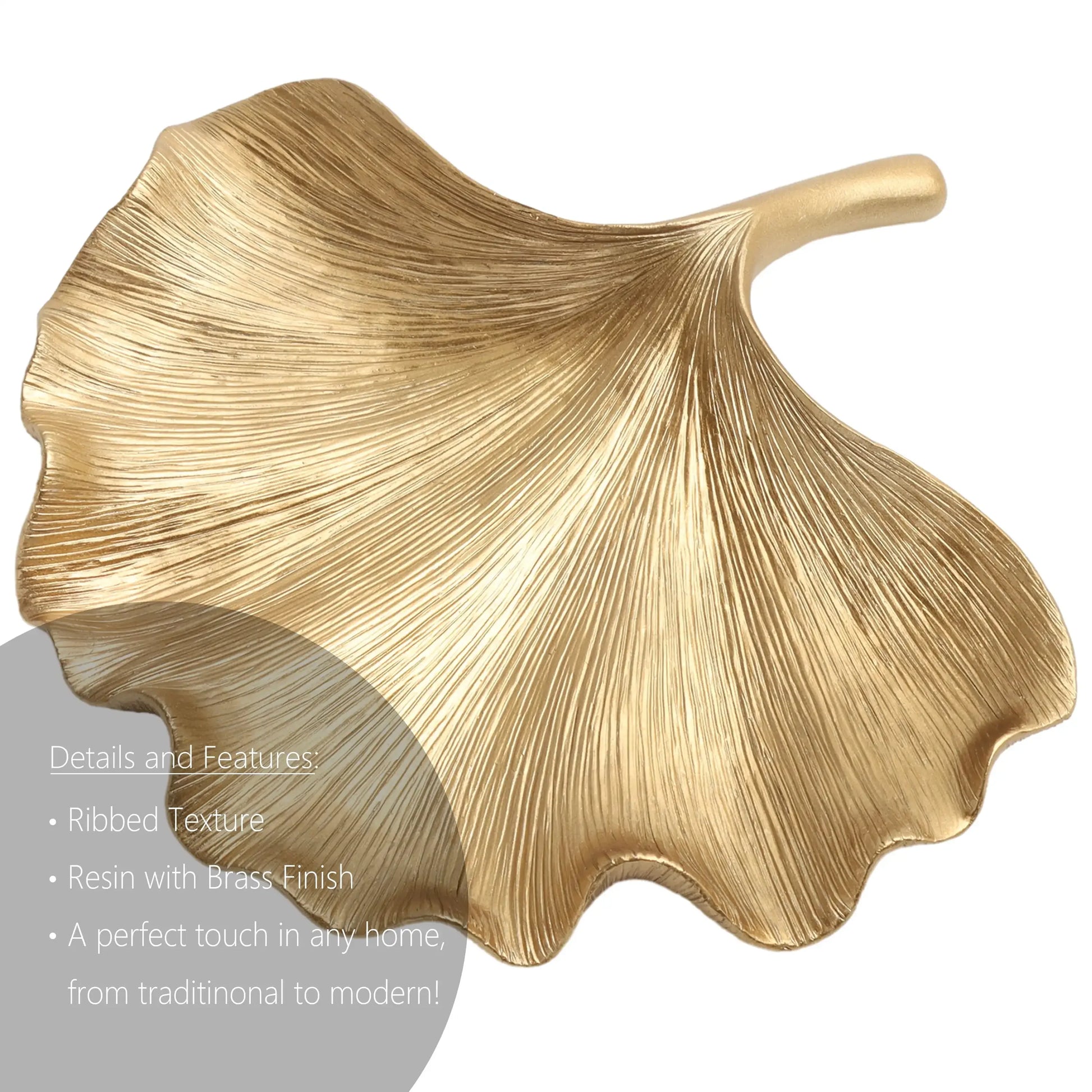 Leaf Shaped Gold Trinket Tray