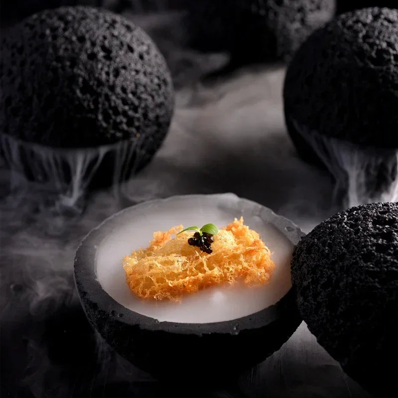 Creative bowl of molecular cuisine