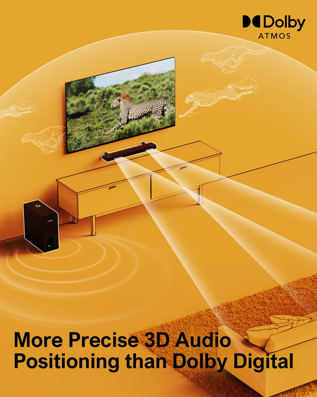 190W 2.1 Soundbar Subwoofer Dolby Surround