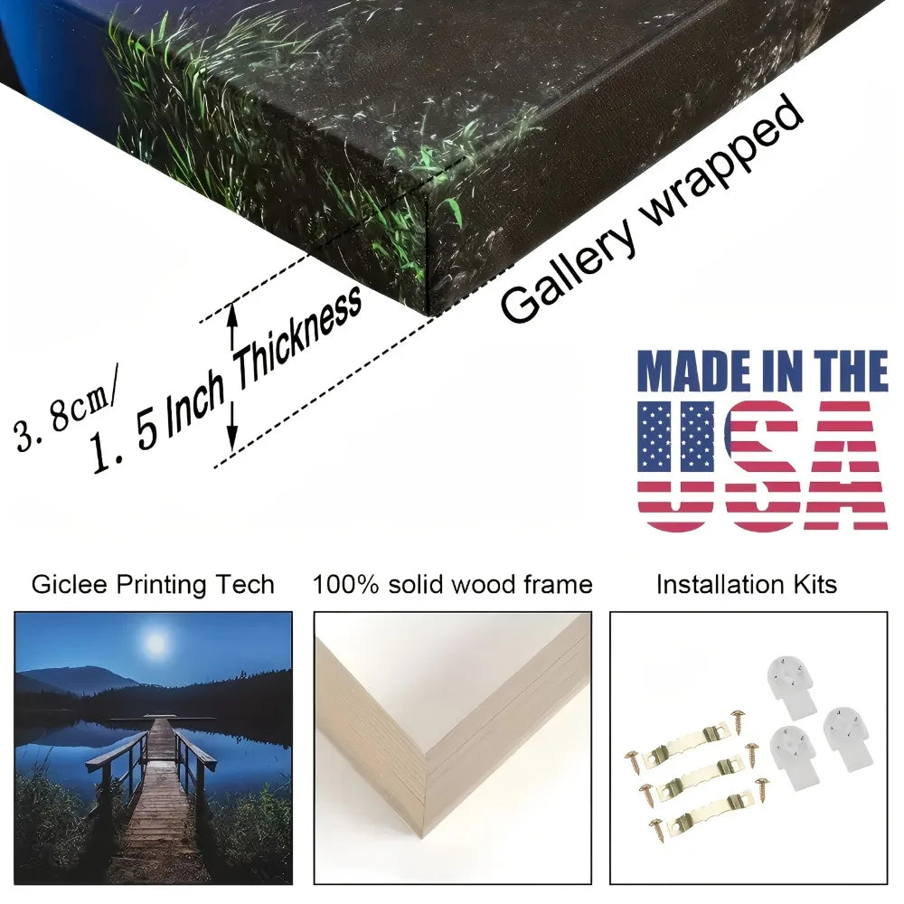 Vibrant peacock chunky wood frame