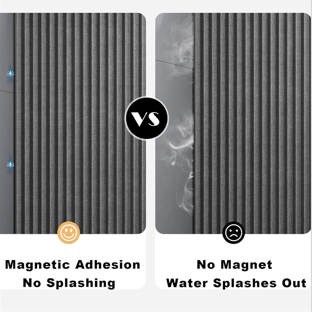 Folding Linen Shower Curtain Magnets Waterproof