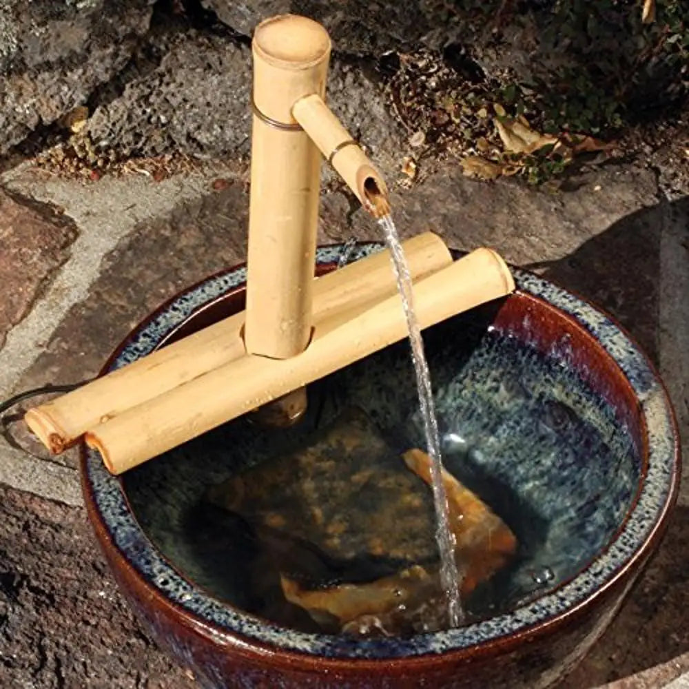 12" Bamboo Water Feature Kit with Pump