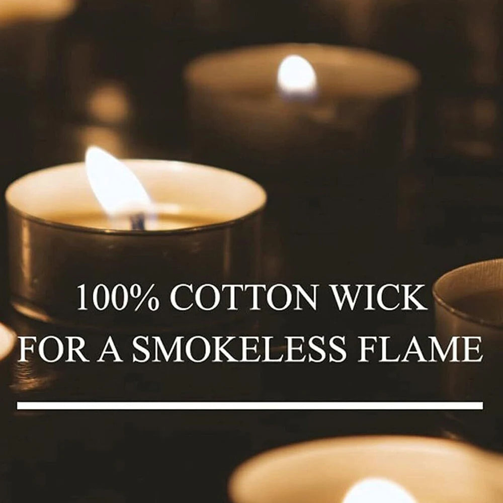 200 White Unscented Tea Candles 4 Hours Dripless