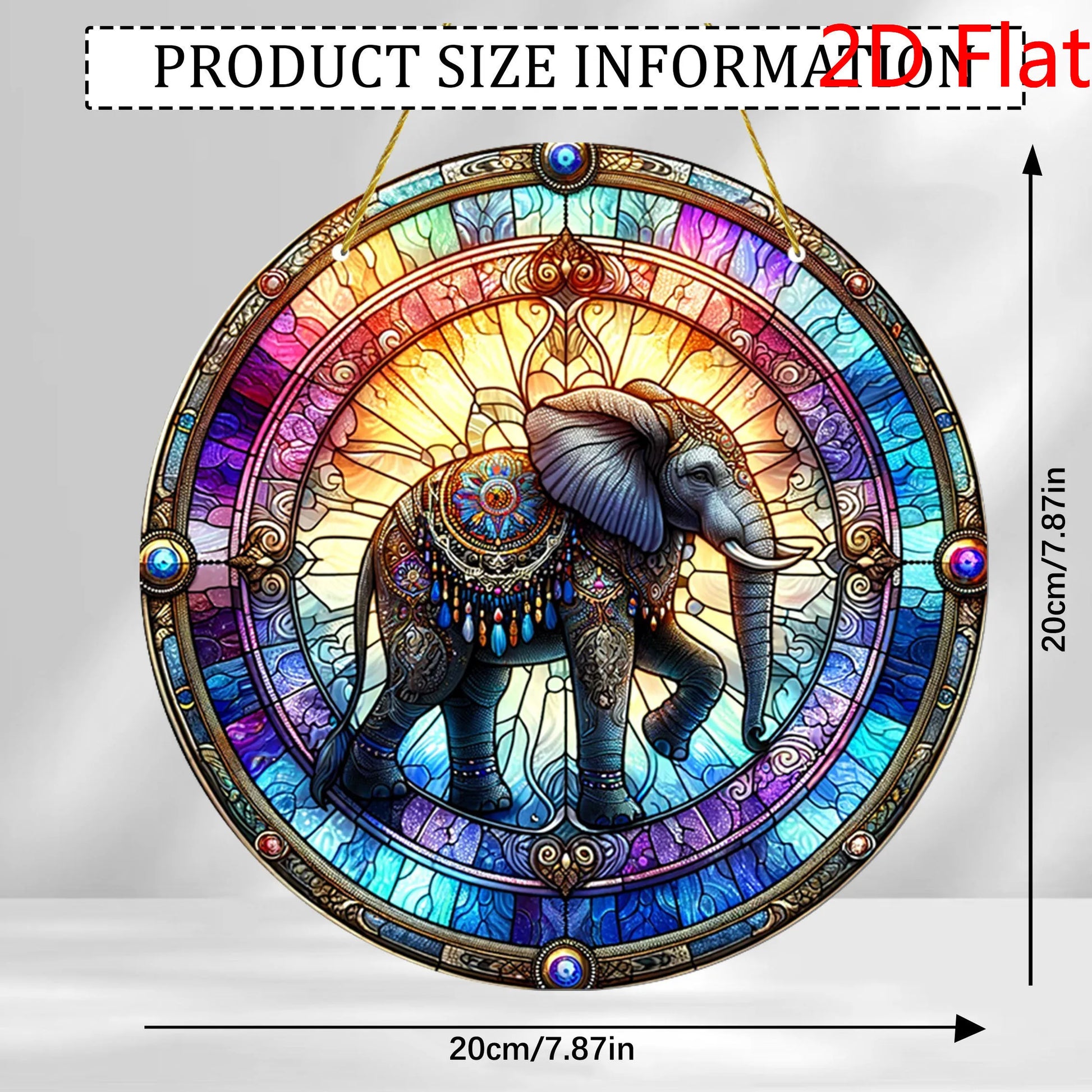 Elephant Suncatcher 2D Acrylic Window Hanging