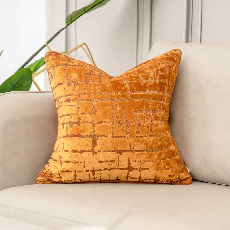 Luxury Orange Velvet Cushion Cover