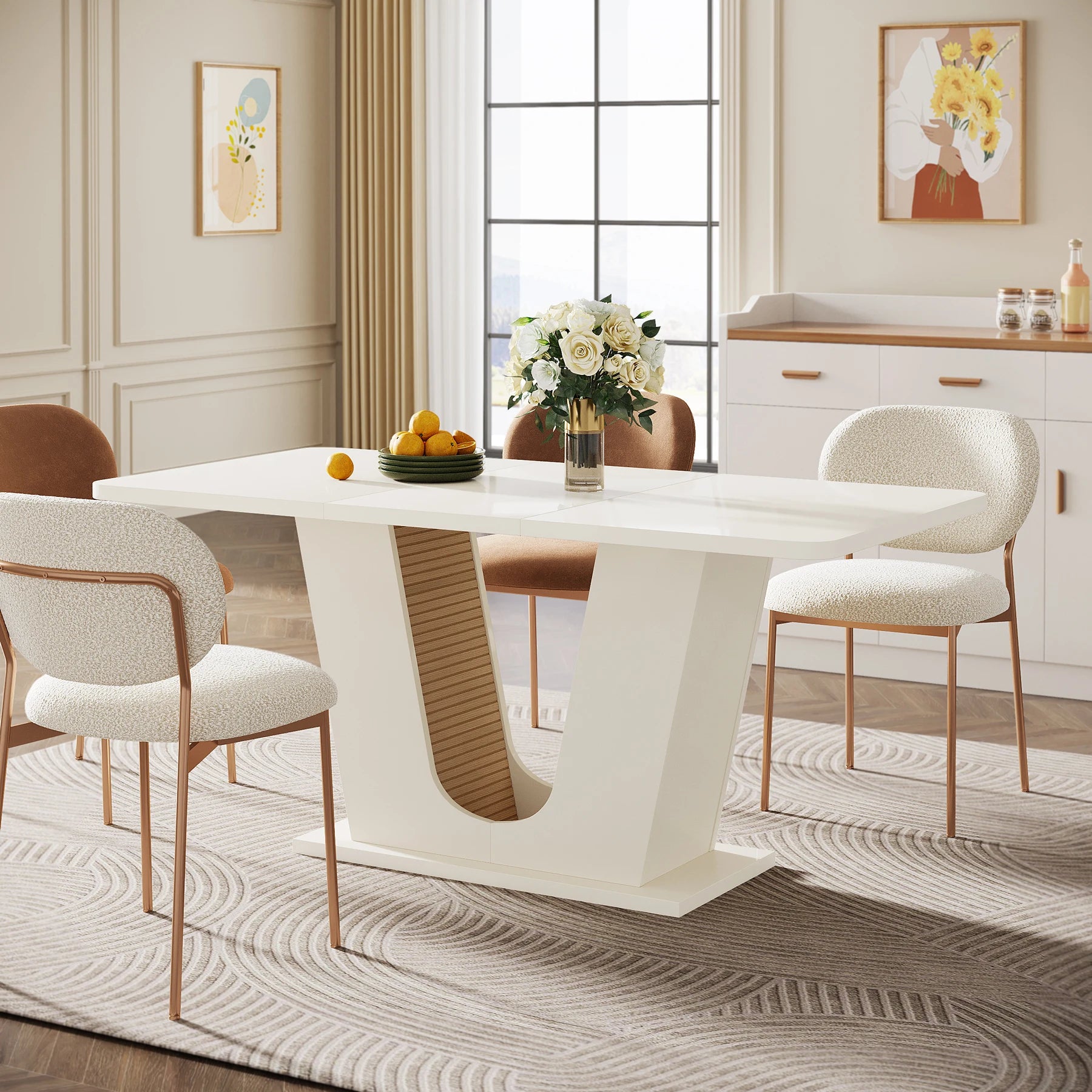 Modern Dining Table for 4-6 People