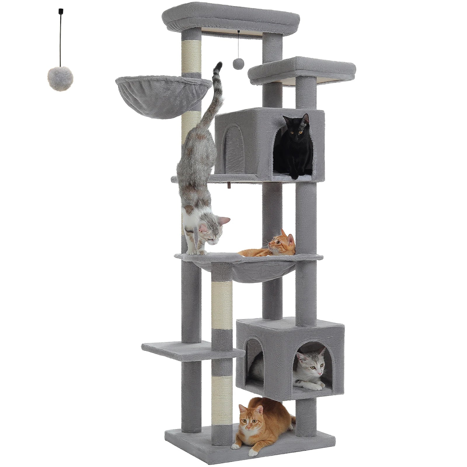 Tall Plush Cat Tower Multi-Level