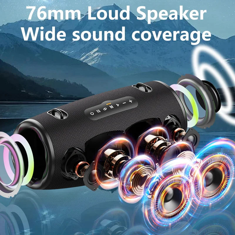 Bluetooth Speaker 80W High Volume Subwoofer Waterproof