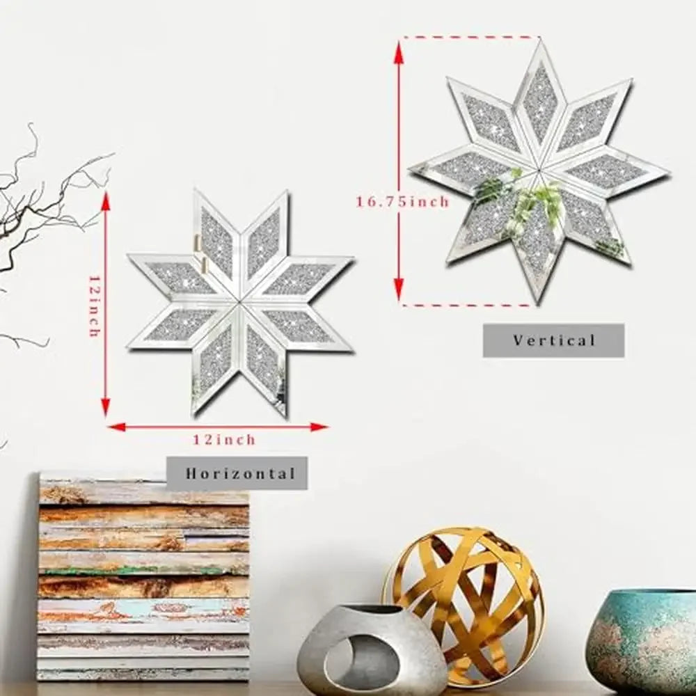 Crushed Diamond Wall Mirror Set