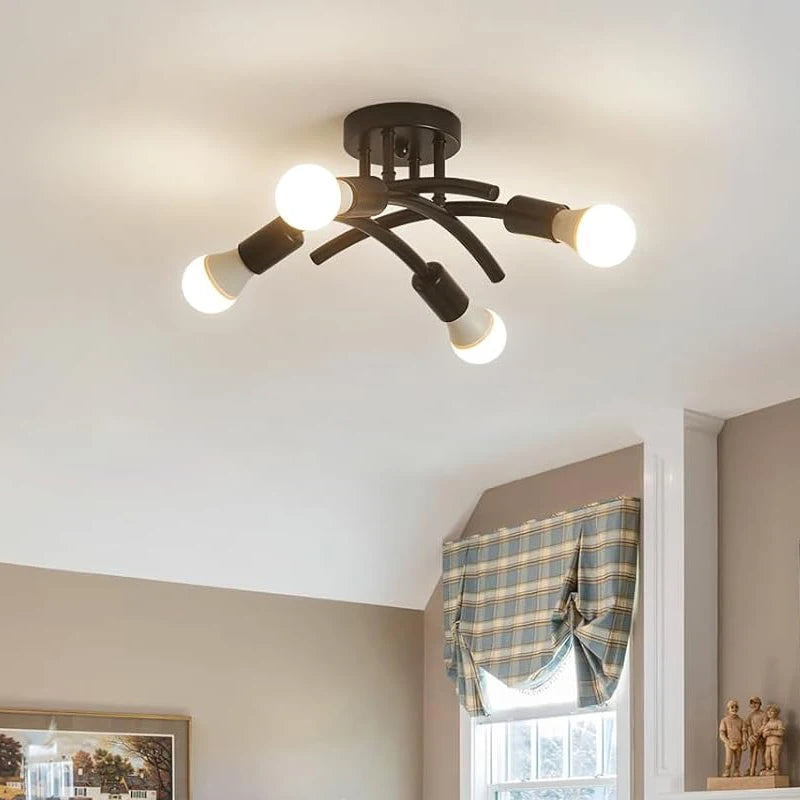 Retro-style Wrought Iron Pendant Light