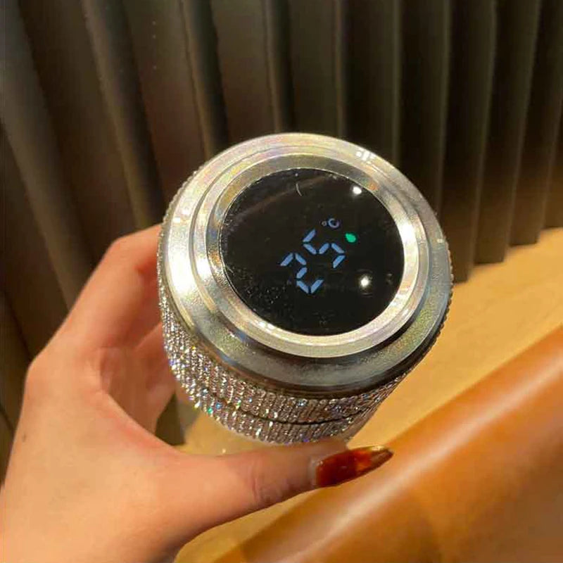 Double Wall Glass Water Bottle Temperature Display