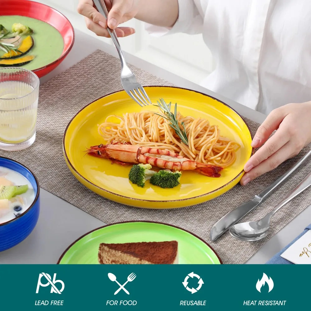 Ceramic Tableware Set Mix-Color Handpainted Spirals