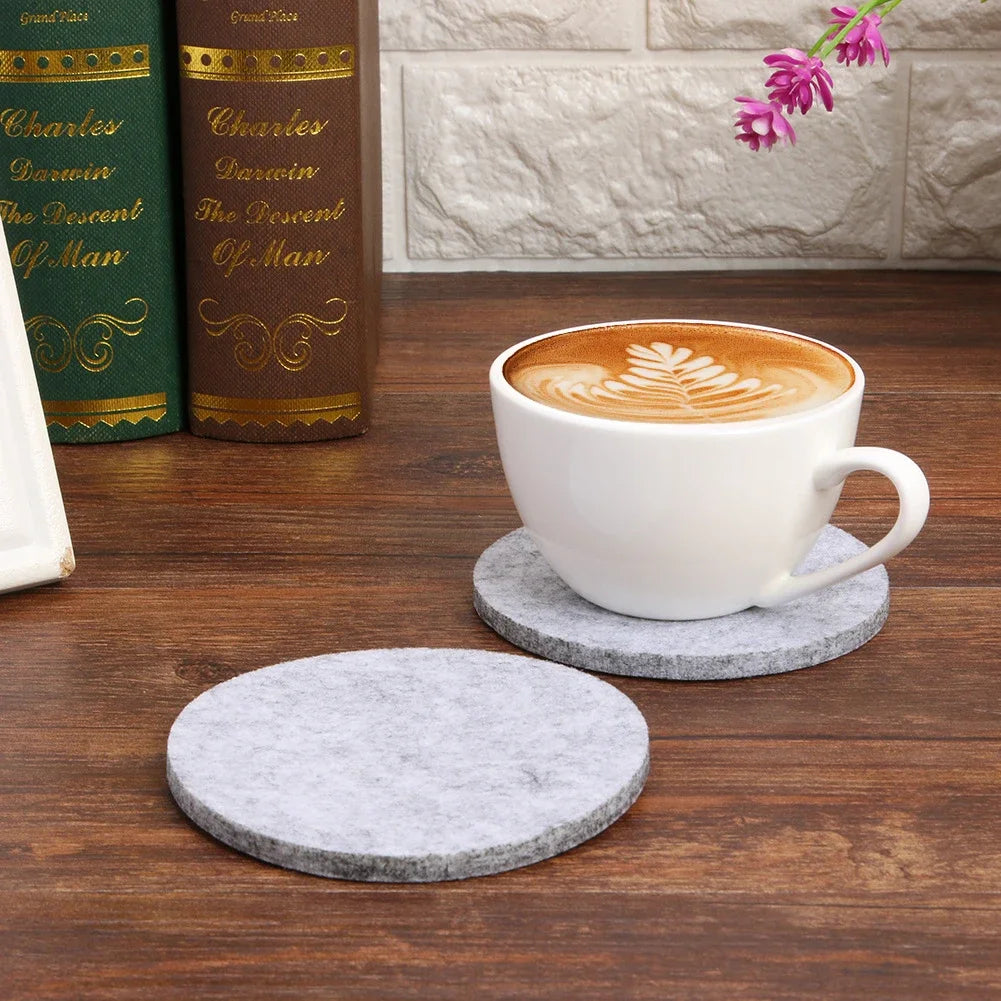11pcs Round Felt Coasters Heat Resistant