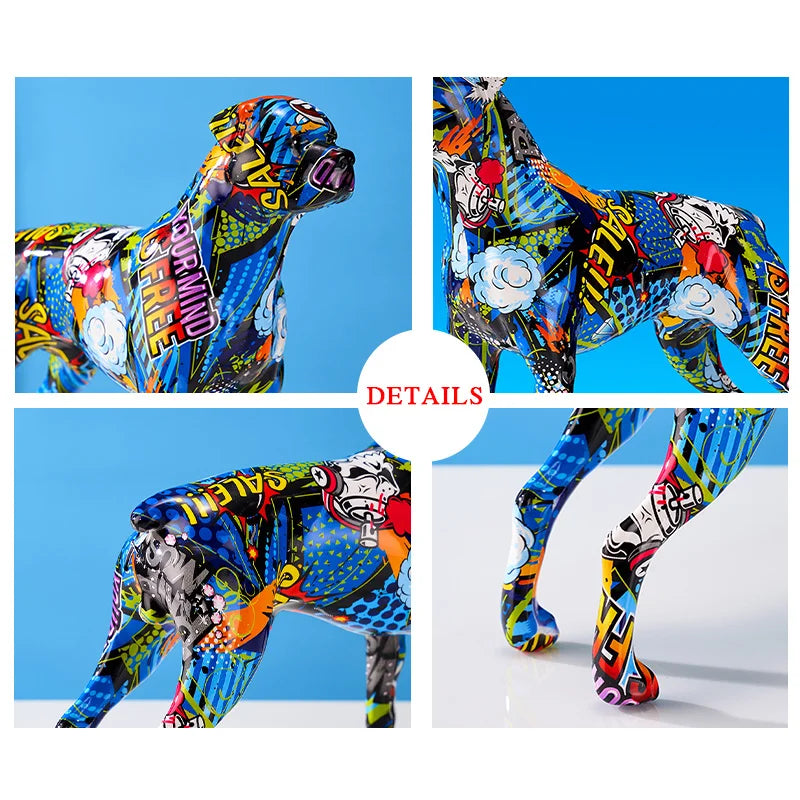 Colorful Art Animal Rottweiler Resin