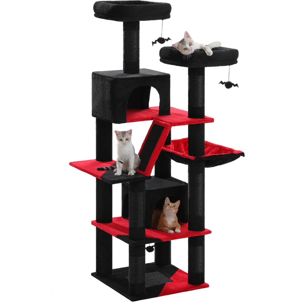 Tall Plush Cat Tower Multi-Level