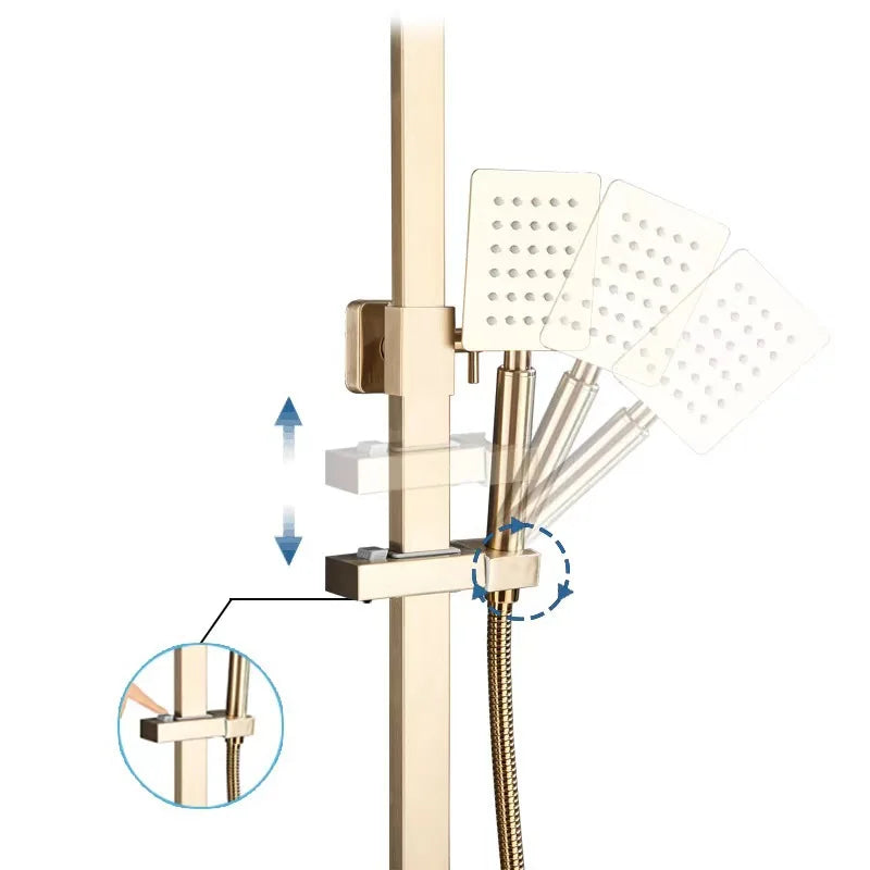 Bathroom 8" Rainfall Shower Faucet Bath Faucet Wall Mounted Swivel Bath Spout Shower Mixer Tap Shower Faucet Shower Set Mixer