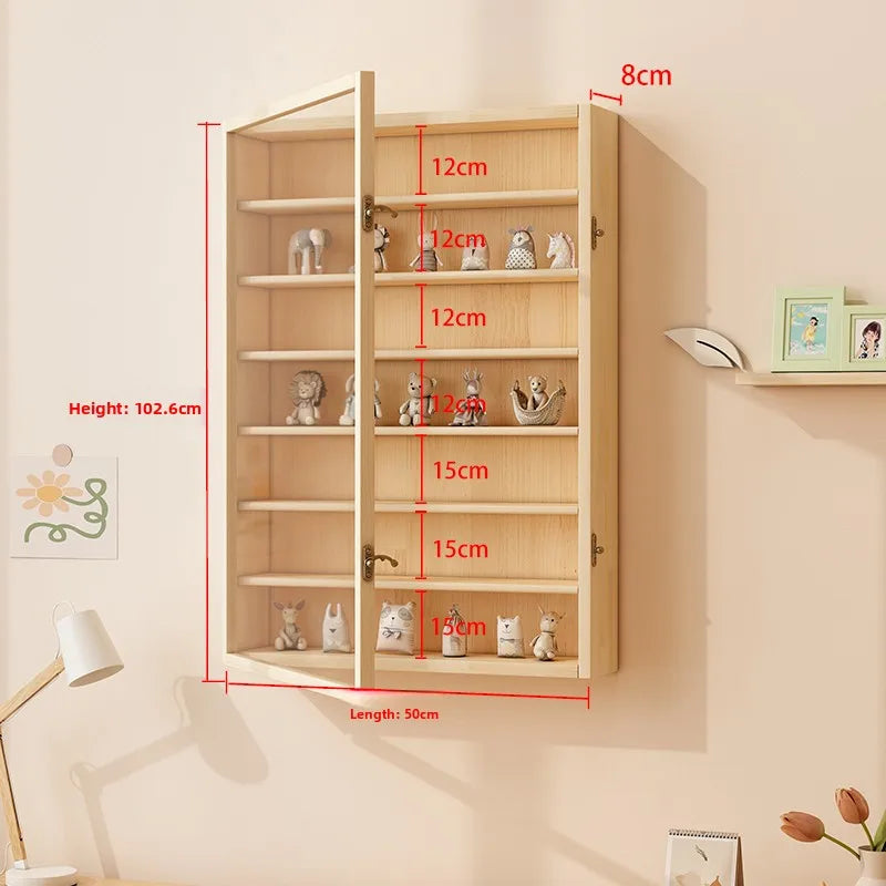 Wooden Display Dustproof Hanging Storage Organizer